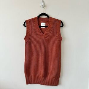 Abercrombie & Fitch Burnt Orange Sweater Mini Vest Dress (Size:XXS)